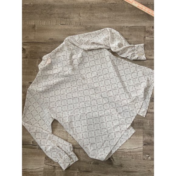 Vintage Sophisticates By Pendleton Geometric Button Up Blouse Tan Womens Size 16 - Picture 7 of 7